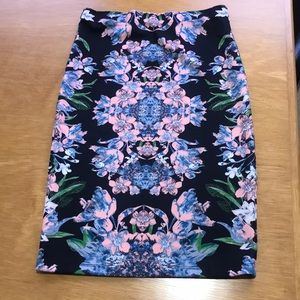 Floral pencil skirt